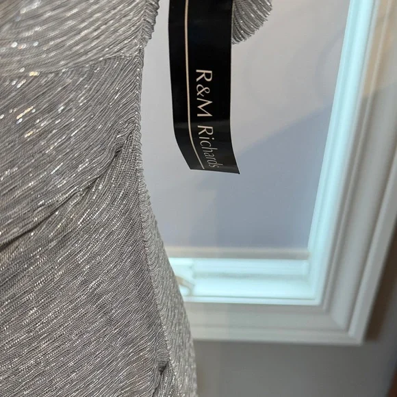 R&M Richards Shimmering Silver Maxi Dress - Picture 2 of 9